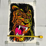 1970s Black Light Poster of Roaring Lion | 1976 Funky Enterprises