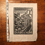 New York City Woodcut Print from 1930s Art Deco Period