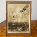 Rare Antique Photograph of Man Falling from Plane - 1918 - Silver Gelatin Print - Miami Florida - Rare Daredevil Photography