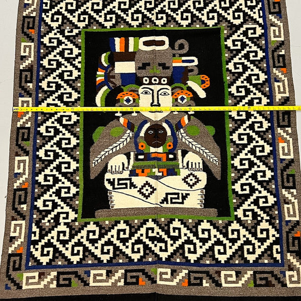 Mayan Rugs Large Latin American Rug with Mayan Figure and Geometric Design – Mad ...