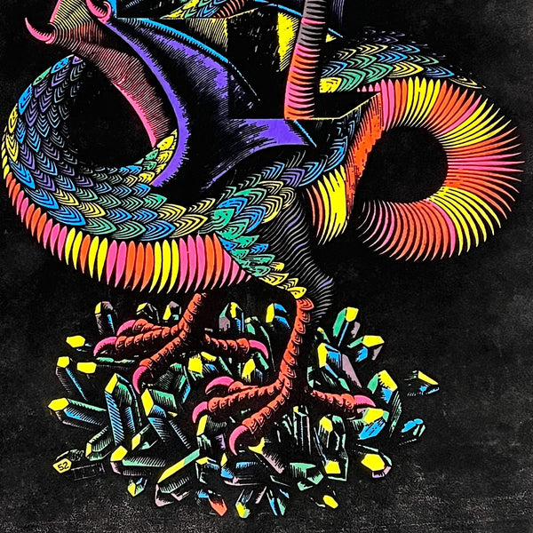 1970s MC Escher Black Light Poster of Dragon – Mad Van Antiques
