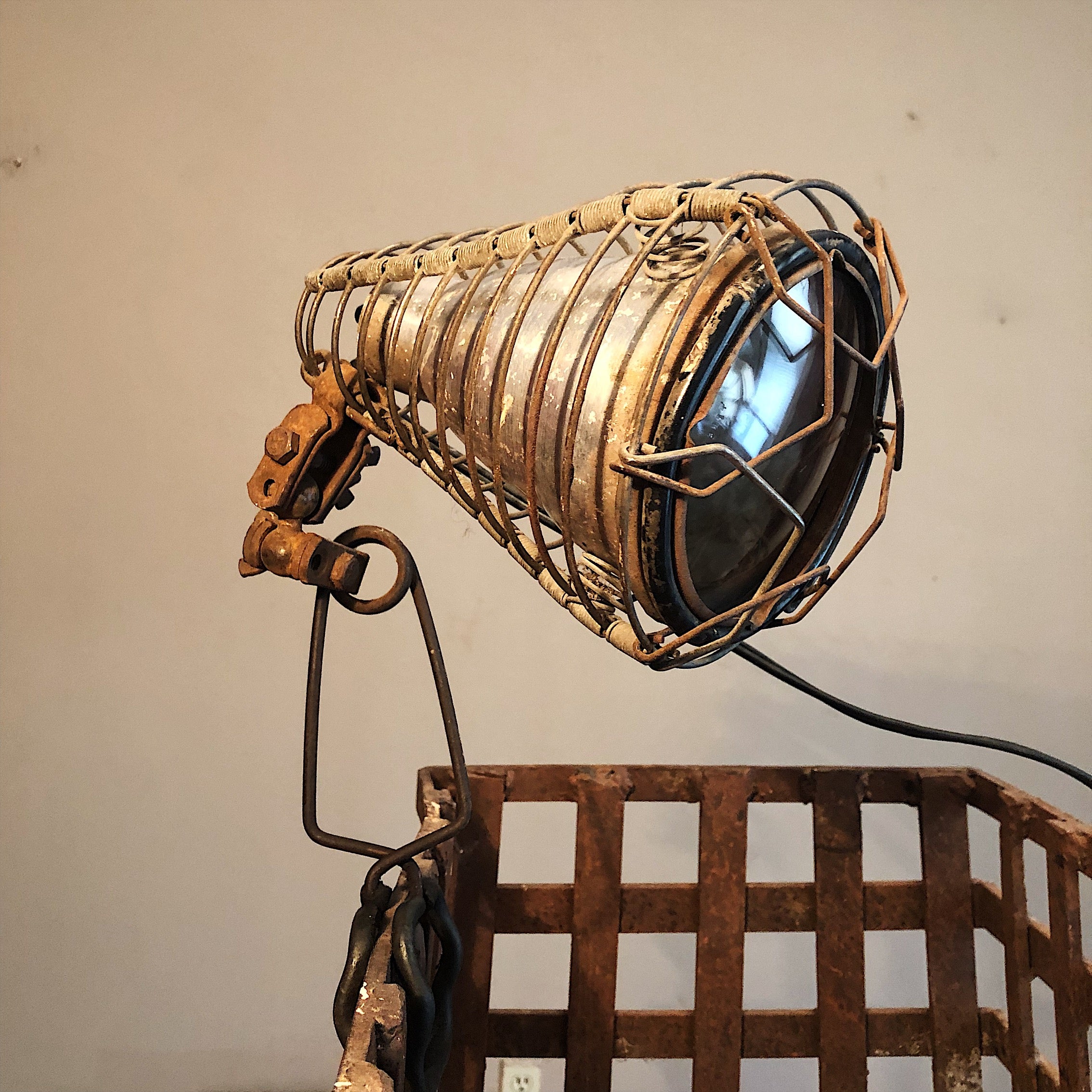 Vintage Shop Clamp Light from Old Phillips 66 Station | 1940s