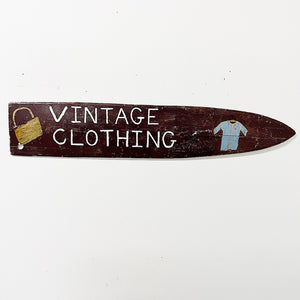 1960s Folk Art Vintage Clothing Sign - Handmade Wood Merchant Signs - 36" x 7" - Naive Artwork - Pennsylvania Clothing Store - Cool Art