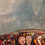 Valentin Goroshko Painting on Canvas - 1970 - Population Explosion - - New York Modern Art -  Liz-N-Val - Eastern European Artist