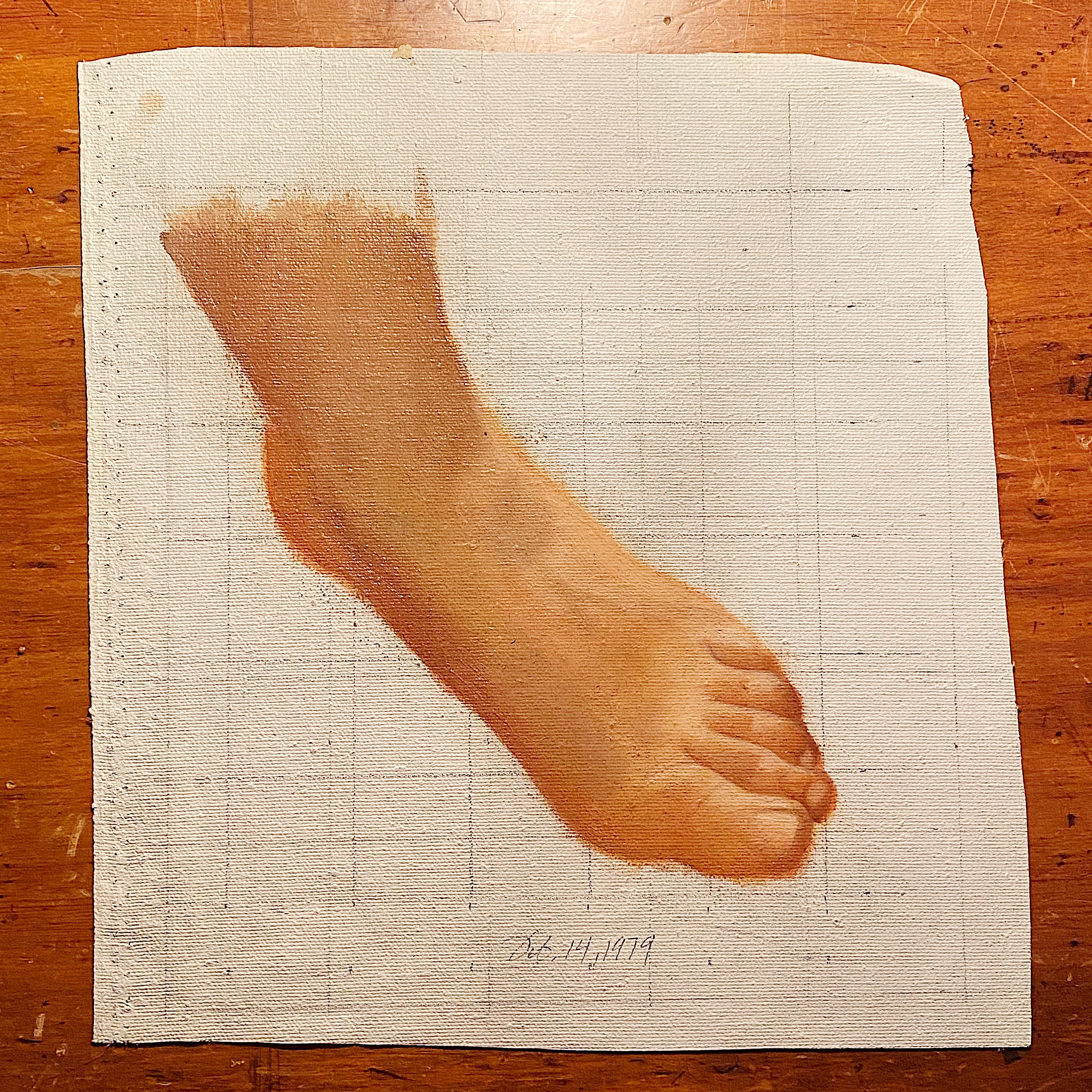 Unusual Vintage Painting of Bare Foot | 1970s Weird Art