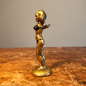 Art Deco Nude Woman Bottle Opener - Vintage Brass Breweriana - 1920s - Deco Collectibles - Rare Antique Sculpture