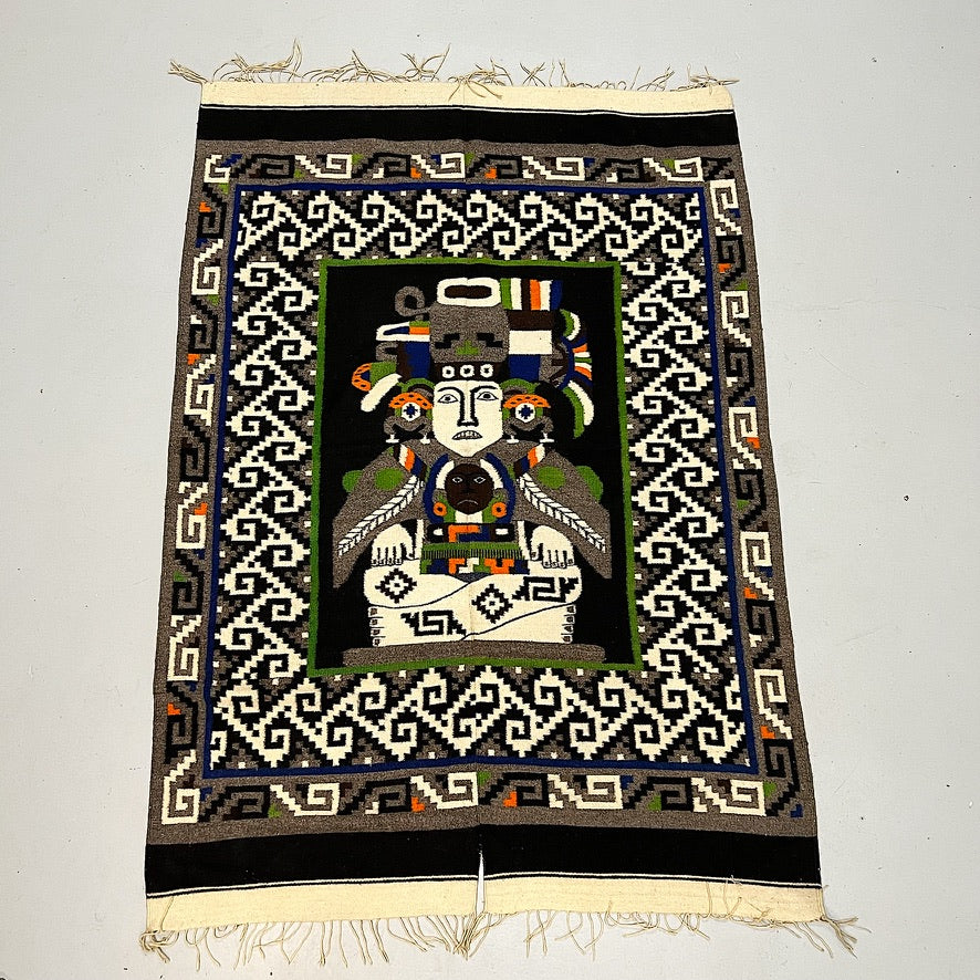 Large Latin American Rug with Mayan Figure and Geometric Design – Mad ...