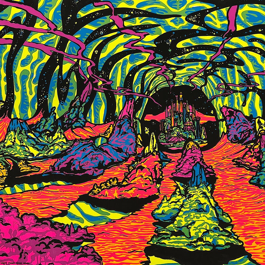 1970s Psychedelic Black Light Poster by Michael Rhodes