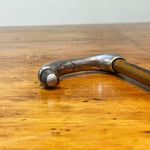 Antique Deco Walking Cane - 1920s - Unusual Metal Stick - Silver Plated Handle? - 34" - Rare Vintage Design - Folk Art
