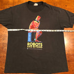 Rare Robot T-Shirt from Science Museum- Black XL - "Robots and Beyond" - 1988