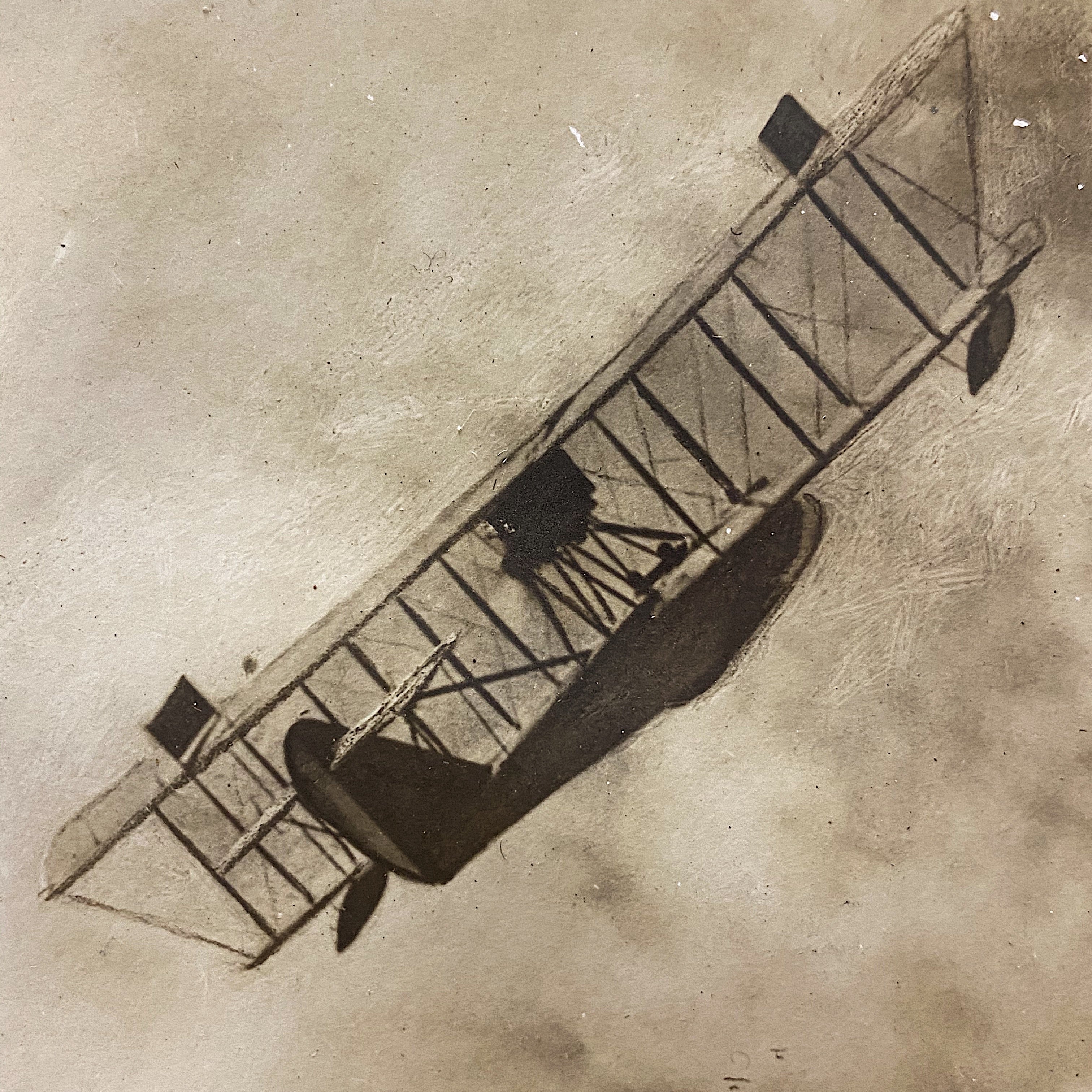 Antique Photograph of Man Falling from Plane | 1918