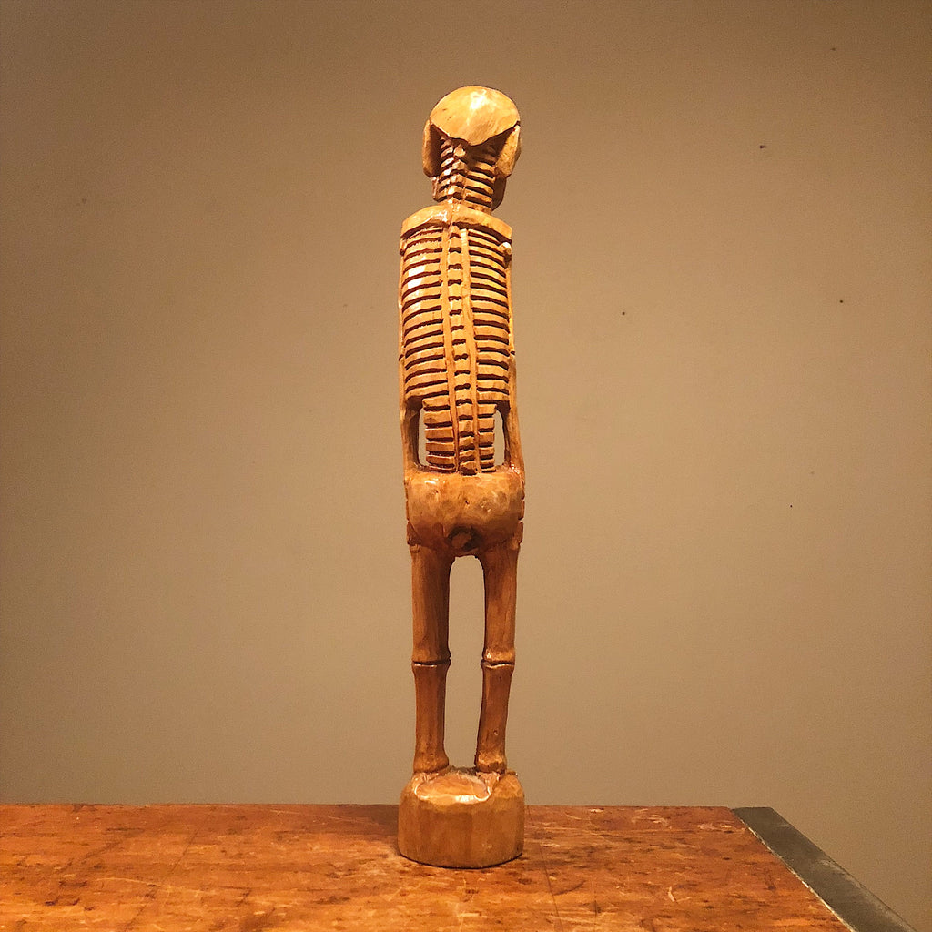 Vintage Skeleton Wood Sculpture from 1960s