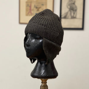1920s Eagleknit Wool Cap - Milwaukee Eskimo Cap  - 20 1/2" Crown - Rare Antique Headwear - Vintage Clothing - Cool Design - Little Rascals