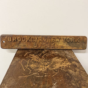 Antique Brooklyn New York Cast Iron Plate | 24" x 4"
