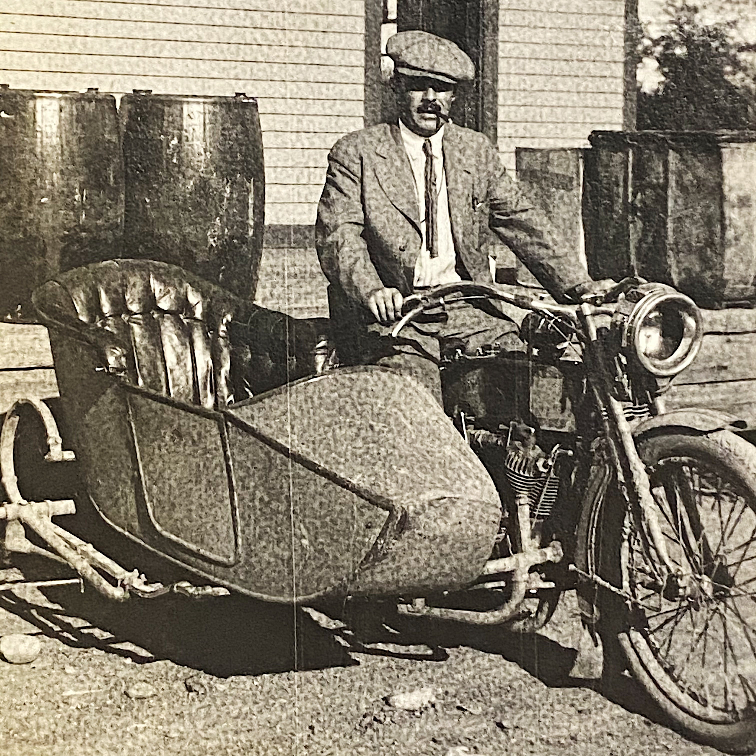 Old Motorcycle and Sidecar from Antique Photo Album from Early 1900s - Indian Motorcycle - Car Racing - Railroad Photography - Camping - Military - 138 Photographs