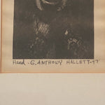 1940s Unusual Art Print of Haunting Face from WPA Era | 1947