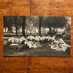 Rare Antique RPPC of White Steamer Group on Campus - Early 1900s Unusual Postcard  - College Students Lounging - Strange Vintage Postcards