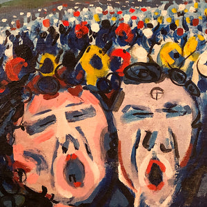 Valentin Goroshko Painting on Canvas - 1970 - Population Explosion - - New York Modern Art -  Liz-N-Val - Eastern European Art