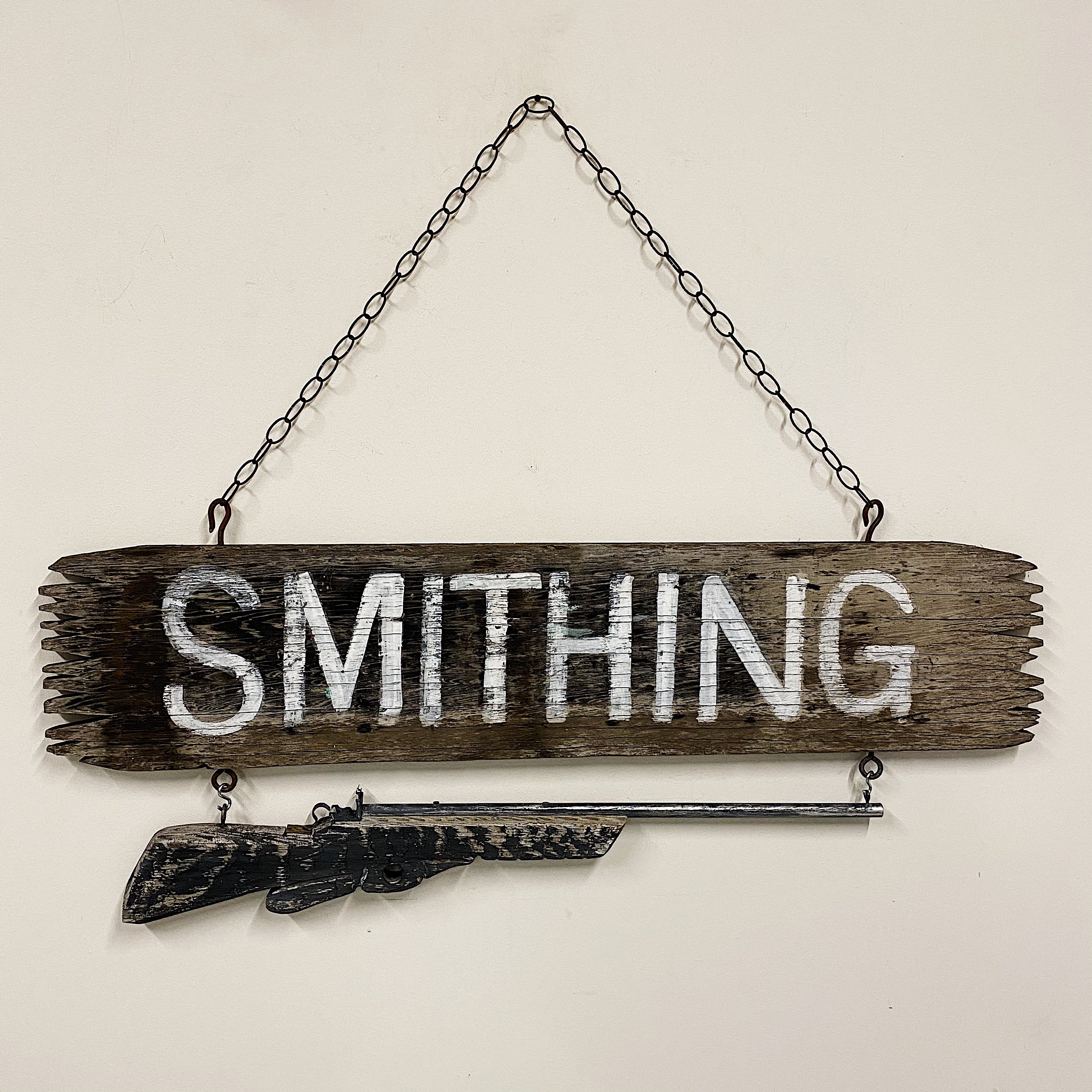 Clinton Rifles Antique Sign Antique Gunsmith Trade Sign with Hand Carved Rifle | 1930s – Mad Van ...