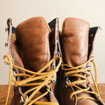 Close up Vintage Hunting Boots Custom Made in the USA 