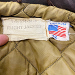 Tag for Vintage Schott Flight Jacket - I-S-674-M-S - Brown Leather Bomber - Size 42 - 1970s - Cool Patina - Made in USA