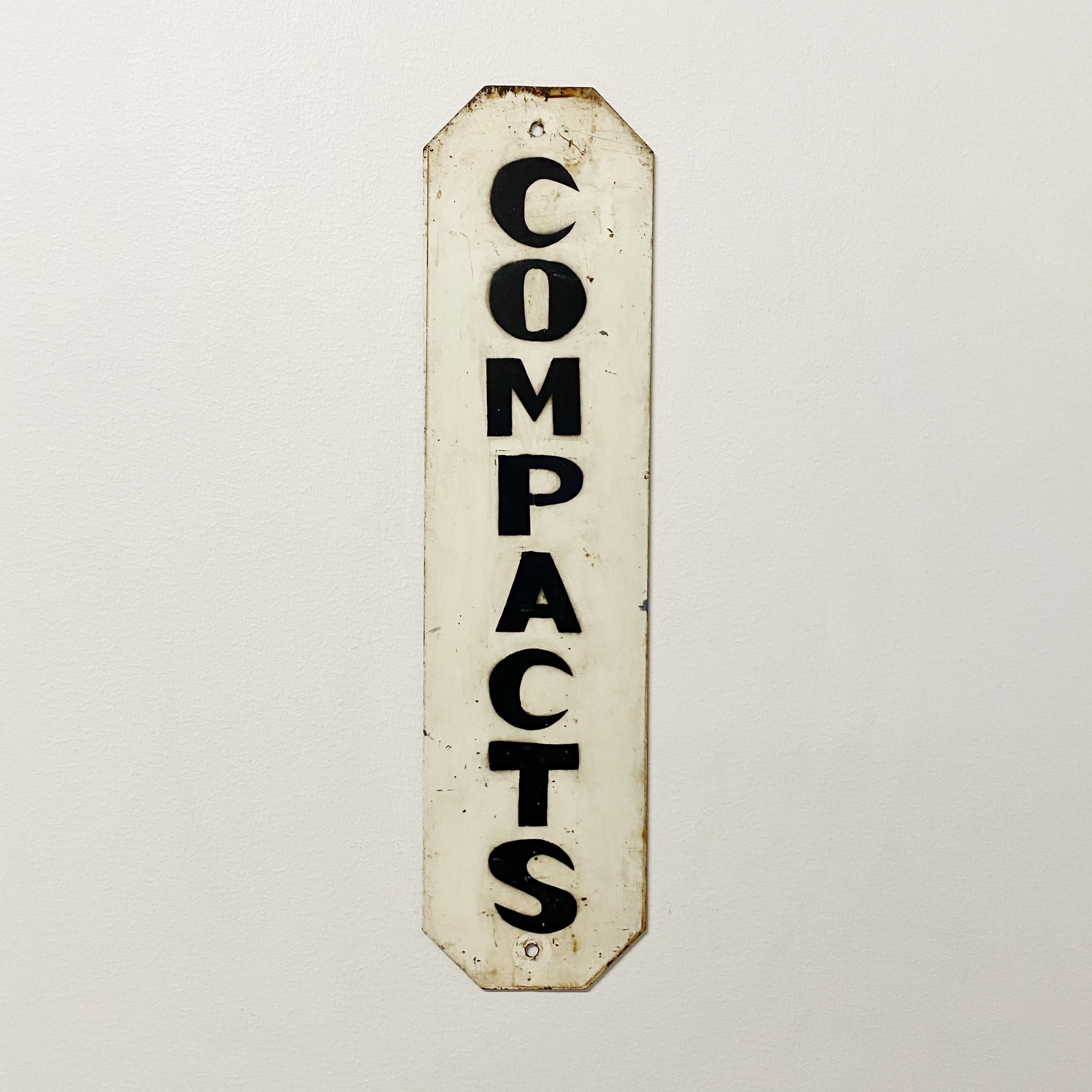 Vintage Compacts Metal Sign from Machine Shop – Mad Van Antiques