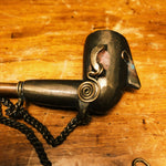 Vintage Brass Opium Pipe of Creepy Head with Bone Trinkets?