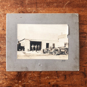 Antique Photograph of Mechanic Shop from 1917 - Early 1900s Auto Photography - Greaser Culture - Denim Workwear 