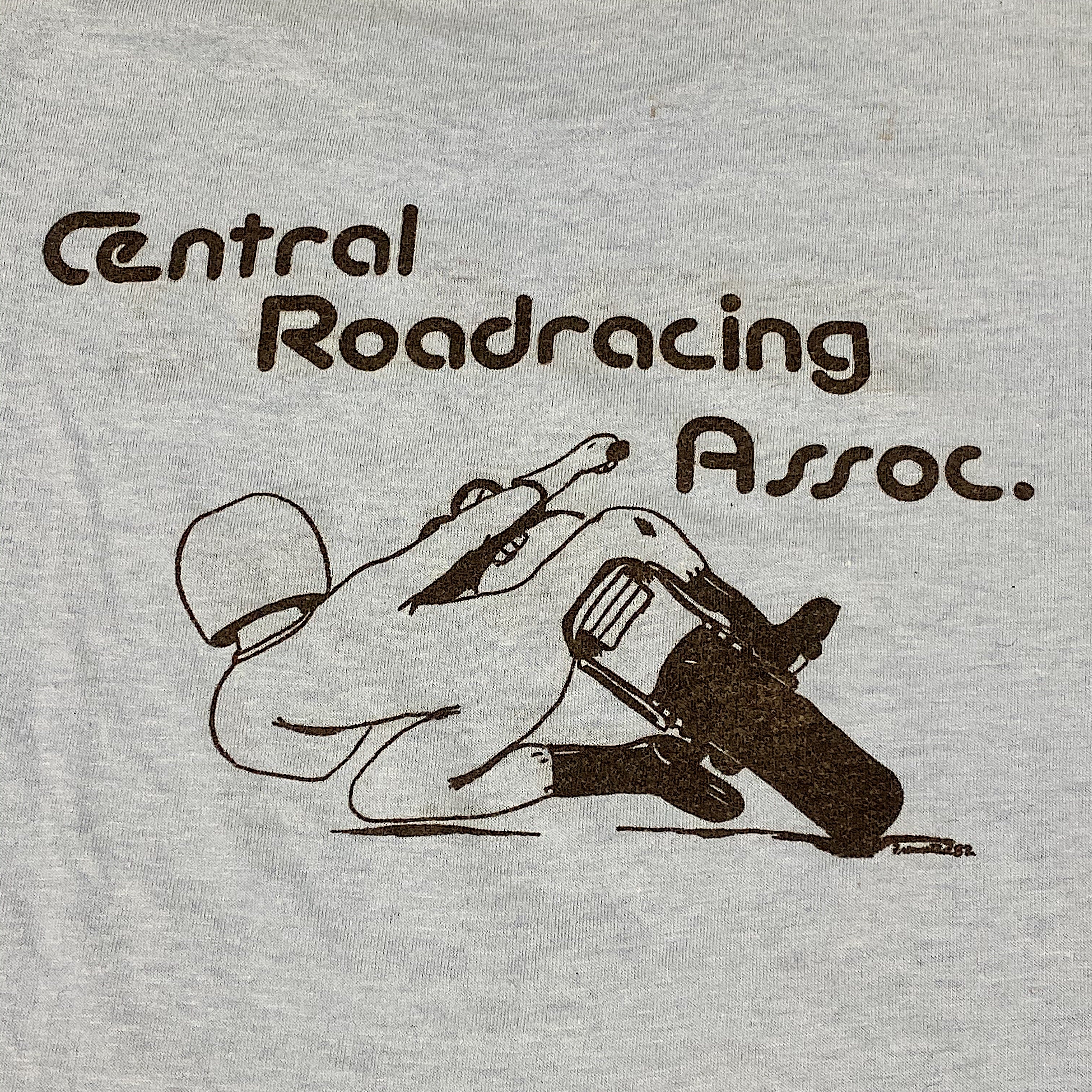 Reverse Vintage Motorcycle Street Racing T-Shirt - 1982 - Medium - Central Road Racing Association - CRA - Rare 1980s Moto Attire - Streetwear