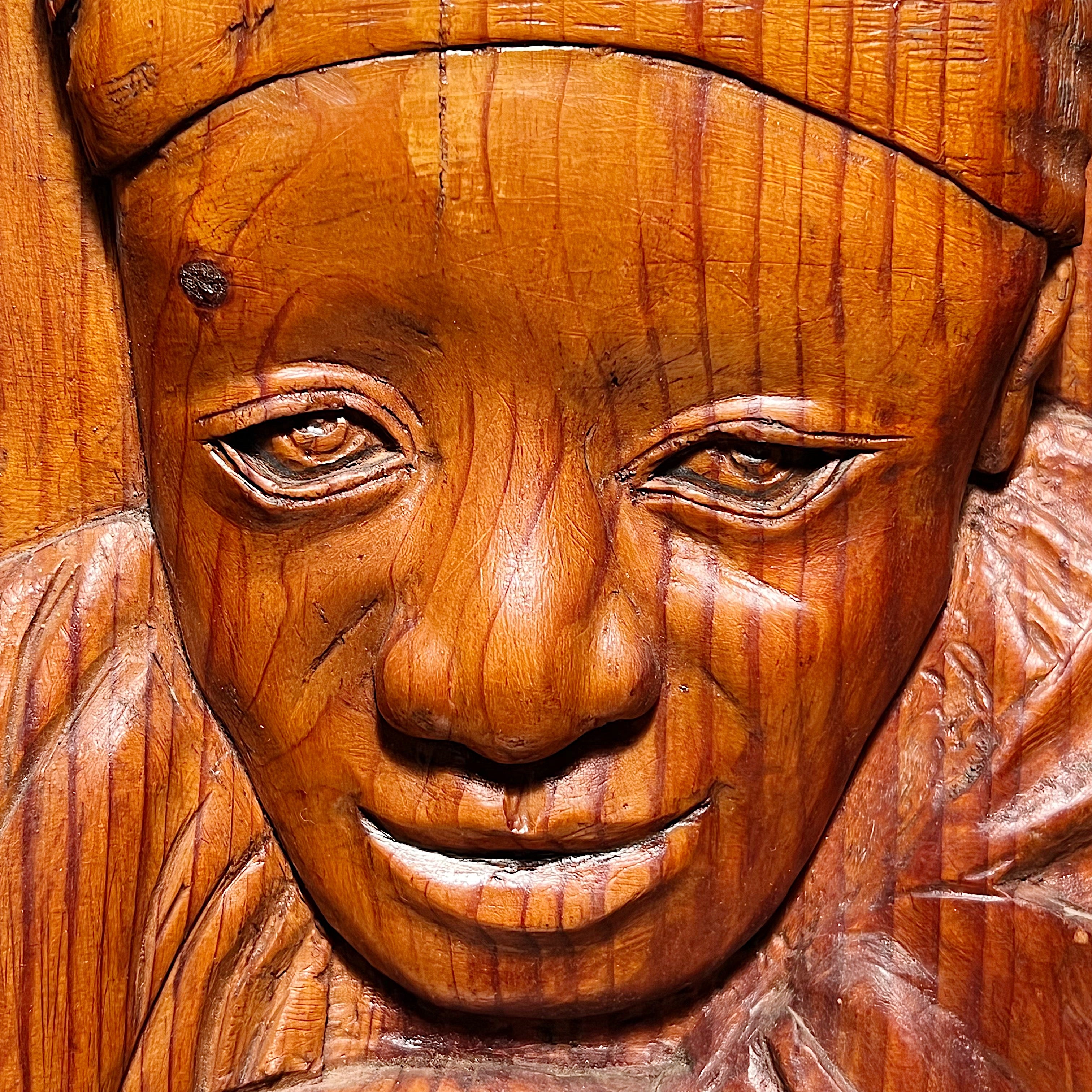 Vintage Folk Art Sculpture of Woman in Head Scarf | Tony Wons