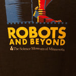 Rare Robot T-Shirt from Science Museum Exhibition - Black XL - "Robots and Beyond" - 1988- Vintage Sci-Fi Graphic 