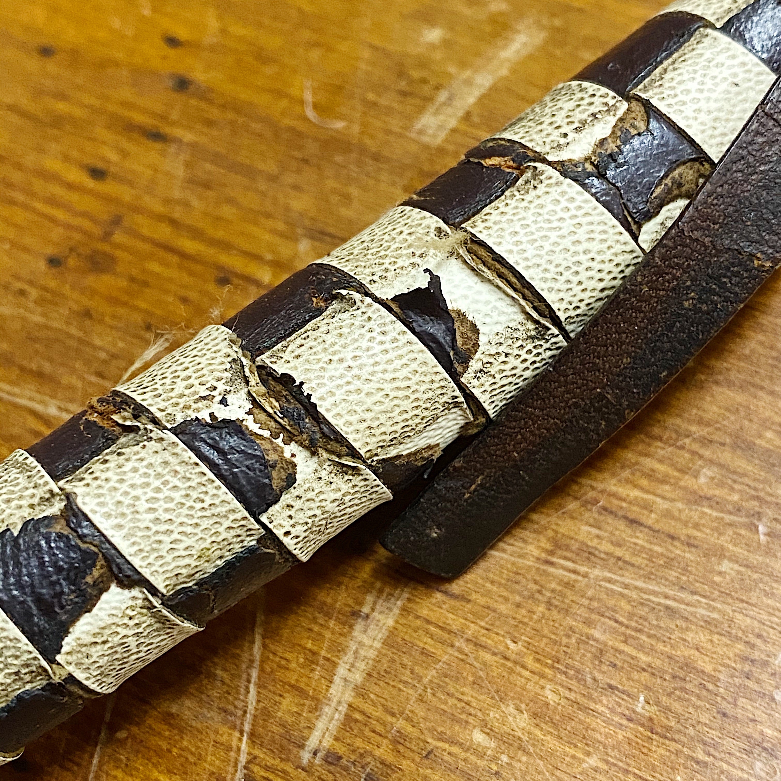 Antique Leather Horse Riding Whip with Unique Pattern | Early 1900s