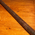 Antique Stacked Leather Cane with Tiger Stripe Handle | 1800s