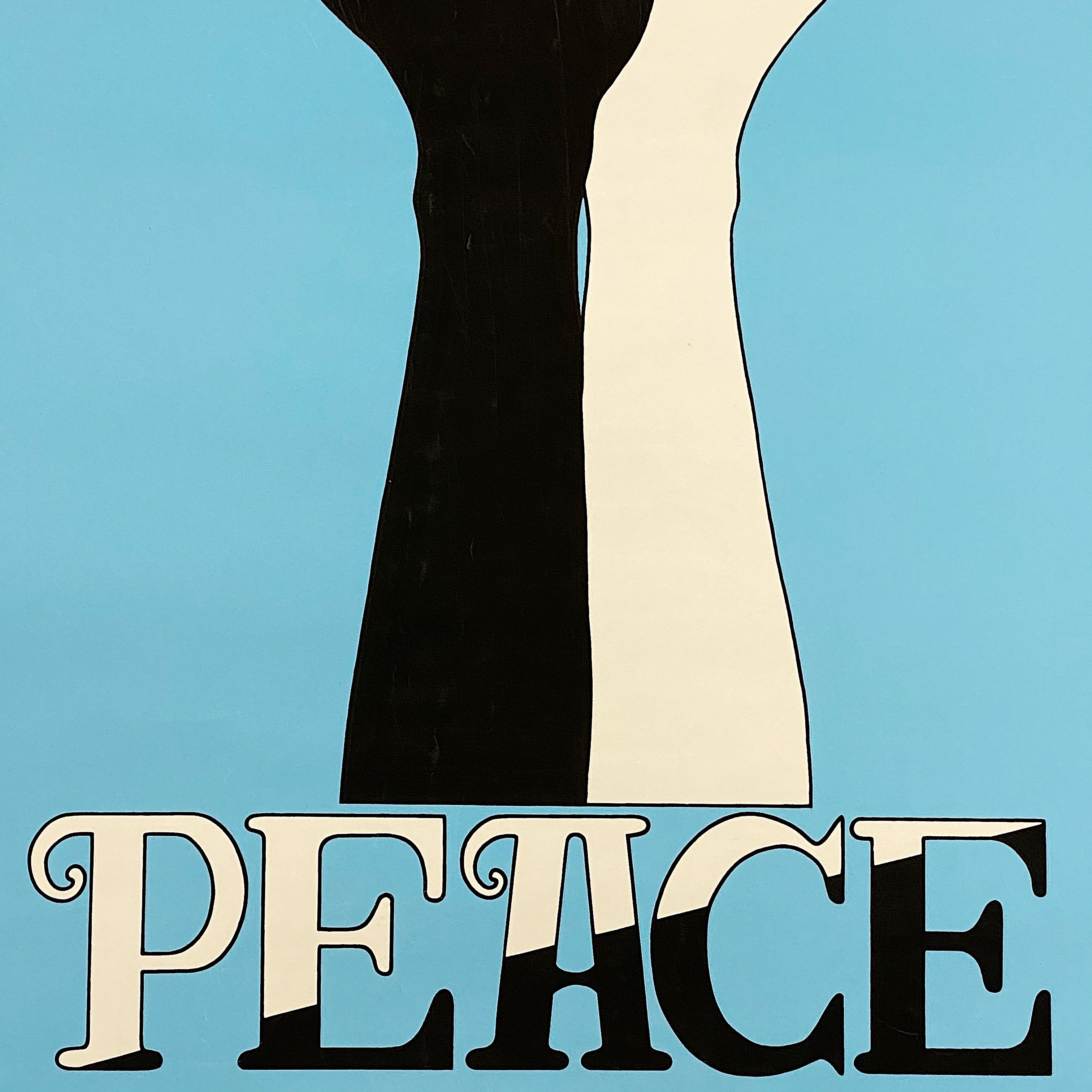 1960s Peace Poster with Dove and Hands | Civil Rights Blacklight
