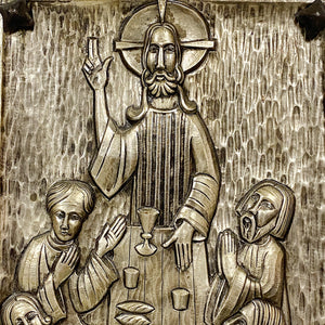 Vintage Midcentury Last Supper Metal Relief on Wood - Made in Spain - Rare Design - Industrial Wall Hangings - 1960s Religious Artwork