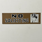 1950s No Soliciting Sign with Police Officer Graphic - Rare Vintage Signs - Cool Wall Decor - Metal - Bohemian Funky Decor