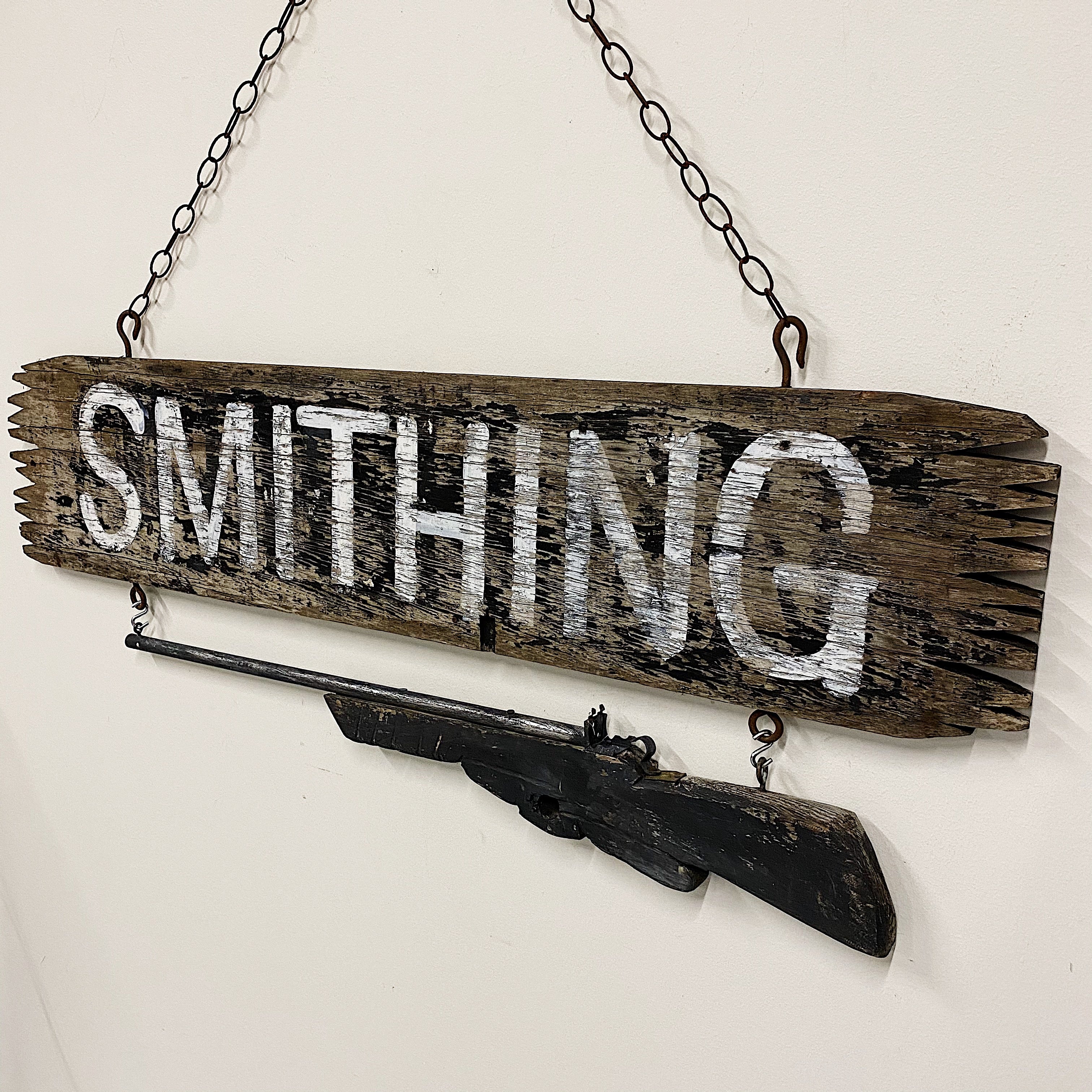 Clinton Rifles Antique Sign Antique Gunsmith Trade Sign with Hand Carved Rifle | 1930s – Mad Van ...