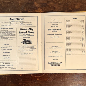 1940s Motor City Speedway Program with Eddie Johnson