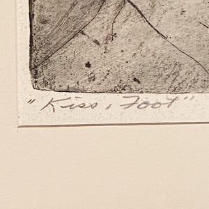 Jeffrey Dunn Modern Abstract Etching Titled "Kiss, Foot" | 1970s