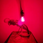 Red light Vintage Shop Task Lamp with Unusual Handmade Design - Antique Frankenstein Lamps - Folk Art Lighting from 1940s - Rare Industrial Decor