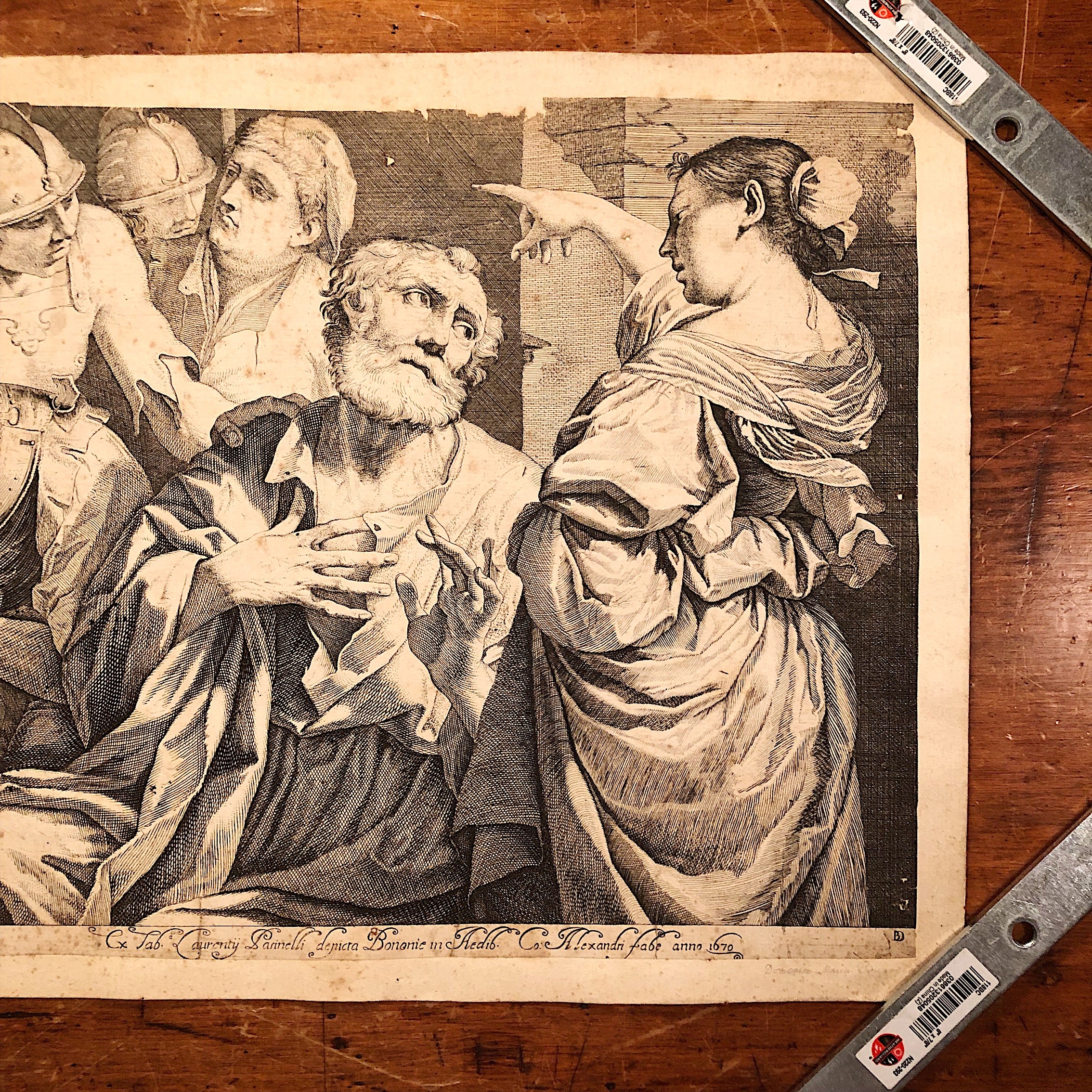 Giovanni Battista Dotti Engraving | The Denial of St. Peter 1670