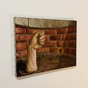 1950s Surreal Painting of Hand in Well | Chicago Artist