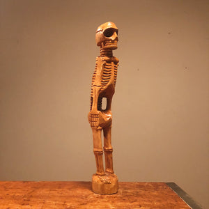 Vintage Skeleton Wood Sculpture from 1960s