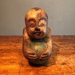 Antique Opium Pillow of Baby with Ball - Chinese Wood Carving - Opium Den Relic - Rare Karako Art - Early 20th Century