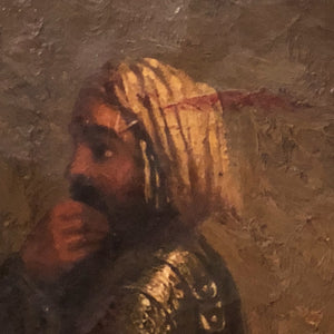 Antique Oil Painting of Arabian Warrior  - Mystery Artist - Persian Artwork 