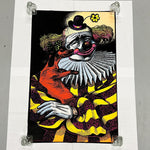 Rare 1970s Black Light Poster of Clown and Dog - Funky Vintage Wall Art - Head Shop - Rare Pro Arts Silkscreen Posters - Vivid Counter Culture