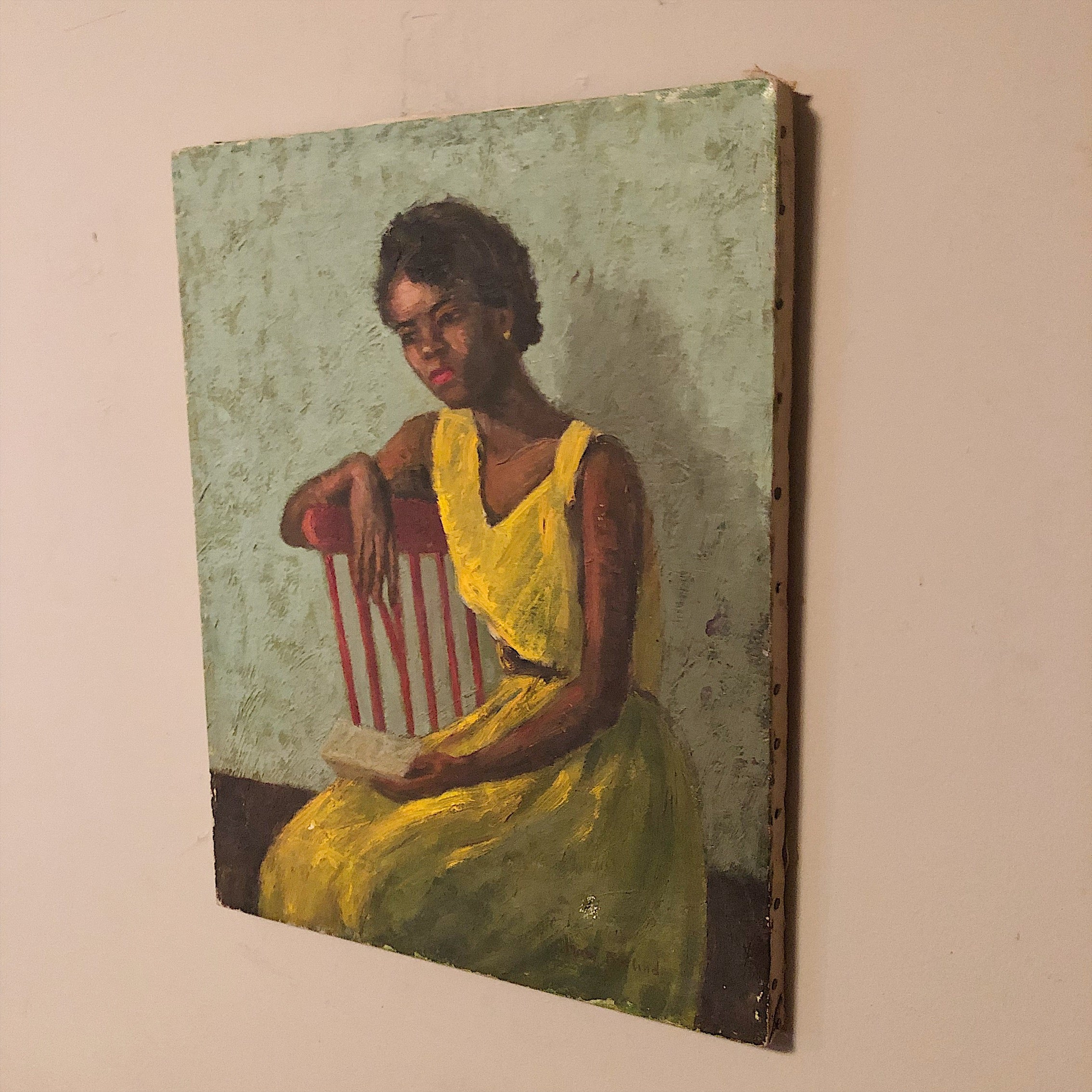 WPA Era Painting of African American Woman | Mae Berlind