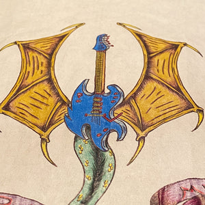 Vintage Tattoo Flash Art of Guitar Dragon | 1992