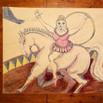 Outsider Art  of Circus Act from 1980s | Weird Artwork Signed J. Mohni