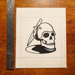 Skull Knife Tattoo Vinyl Logo Design | 1990s?